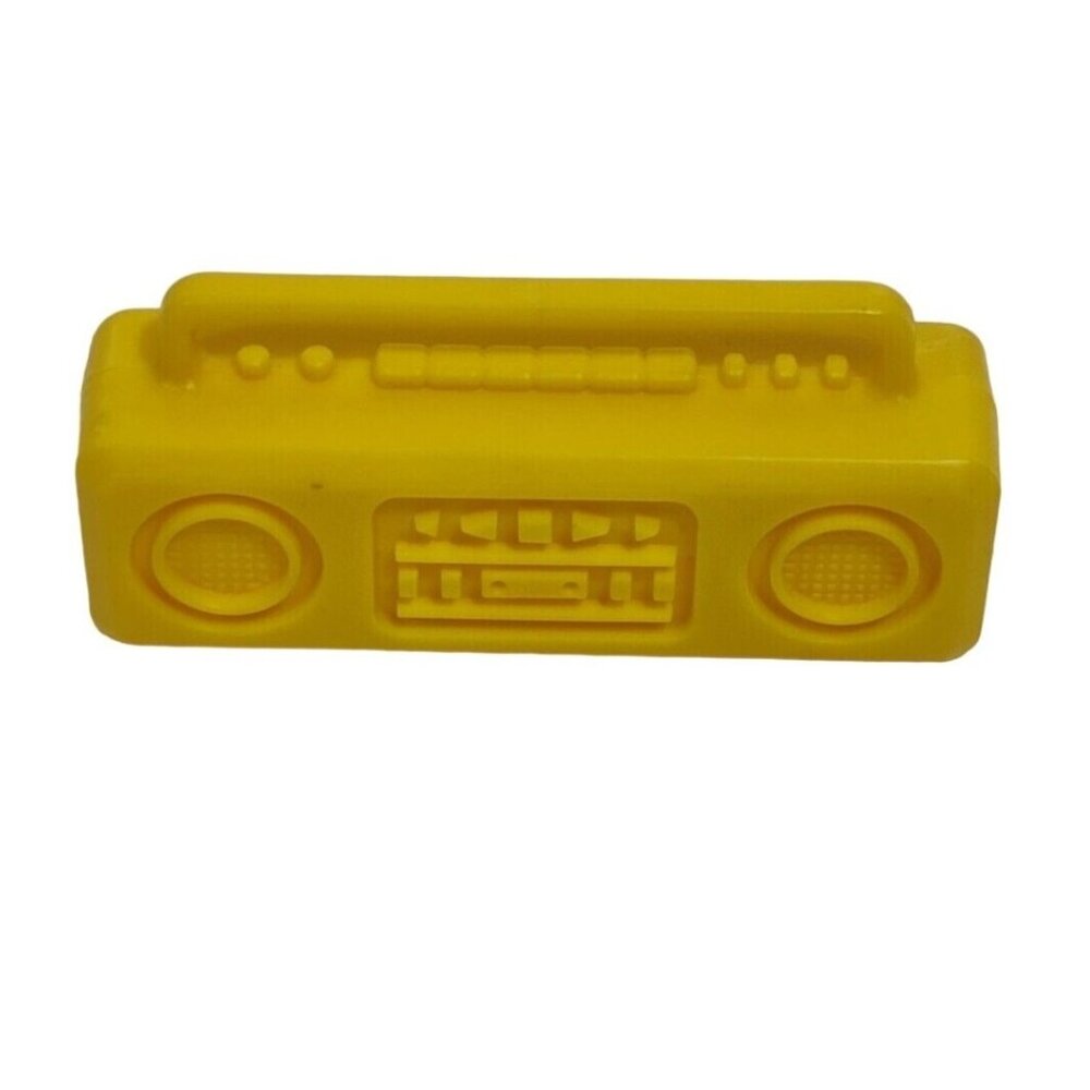 Fashion Doll Yellow Boom Box Radio Dollhouse Furniture Vintage Retro
